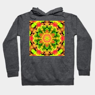 Psychedelic Hippie Flower Red Green and Yellow Hoodie